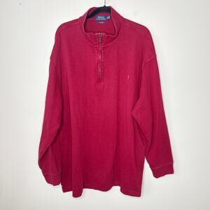 Polo Ralph Lauren Estate Rib Men’s‎ 4XB Red 1/4 Zip Long Sleeve Shirt Sweater